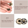 thumbnail image 4 of Uxcell 50 Conjuntos de Botones de Broche de Costura de 25mm, Botones de Cierre Metálico, Bronce, 4 of 7