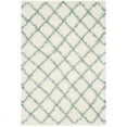 thumbnail image 3 of SAFAVIEH Dallas Jerrie Geometric Shag Runner Rug, Ivory/Seafoam, 2'3" x 8', 3 of 8