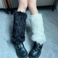 thumbnail image 5 of Fashionable Fuzzy Leg Warmers Soft Plush Boot Cuffs Footless Socks Colorful Rainbow Leg Gaiters for Costume Parties, 5 of 9