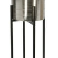 thumbnail image 3 of Benjara BM221128 Round Metal Planter with X Shaped Tubular Stand, Silver - Set of 2, 3 of 3