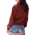thumbnail image 2 of Auburet Womens Graphic Shirt Crew Neck Solid Color Long Sleeve Casual Loose Letter Pullover Tops, 2 of 4