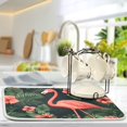 thumbnail image 5 of Yayeee Dish Drying Mat for Kitchen Counter 16"x18" Microfiber Absorbent Pad, Red Flamingo Pattern, 5 of 7