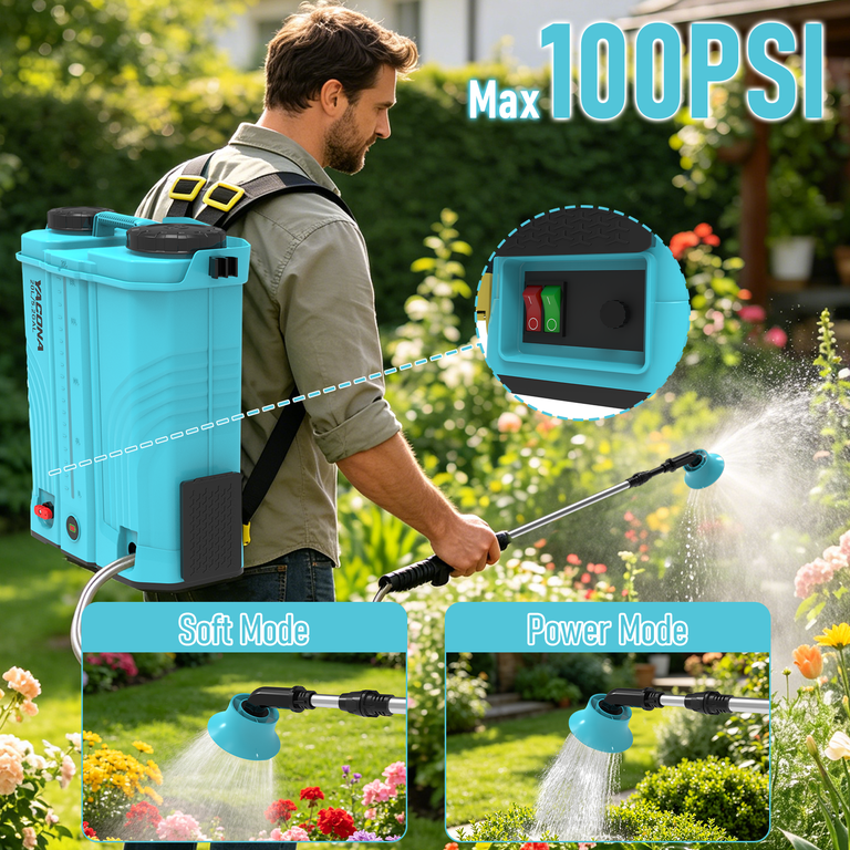 Yacona Powered Backpack Sprayer, Weed Sprayer with 6