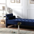 thumbnail image 4 of Eliza Roll Arm Sofa Bed with Bolster Pillows, Navy Blue, 4 of 10