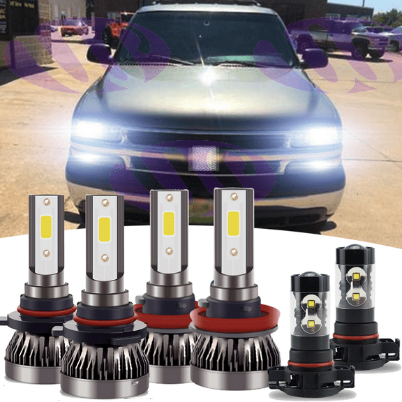 For Chevy Suburban Tahoe 2007-14 - 6x LED Headlight   Fog Light Bulbs Combo Kit
