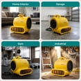 thumbnail image 5 of SereneLife Air Mover Portable Blower – 3-Speed 1000 CFM Air Dryer with Adjustable Tilt & Daisy Chain, Compact Durable Fan for Ventilation, Drying, Home & Garage Use, Yellow, 5 of 5