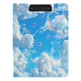 thumbnail image 2 of A4 Double Clip File Folder Binder Clipboards Waterproof Durable Foldable Folder Suitable for Office and Family White Cloud Color Bubble, 2 of 9