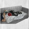 thumbnail image 6 of Dessert Soft Flannel Fleece Throw Blanket, Life is too Short to Skip Dessert Wordsd Muffin Silhouette with Cherry, Cozy Plush for Indoor and Outdoor Use, 50" x 70", Red Black and White, by Ambesonne, 6 of 6