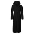 thumbnail image 3 of Caqnni Mens Plush Fleece Robe Cozy Warm Bathrobe Fuzzy Male Spa Long Robe With Pockets Bathrobe Sleepwear Loungewear (A030-Black,S), 3 of 4