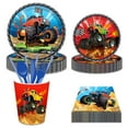 thumbnail image 7 of CC HOME Monster Trucks Party Tableware Set Serves 16 - Disposable Paper Plates, Napkins, Cups, Forks, Monster Trucks Party Supplies for 16 Guests, 7 of 7