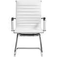 thumbnail image 2 of Yaheetech Modern Faux Leather Mid-back Office Chair, Set of 2,White, 2 of 8