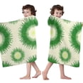 thumbnail image 4 of Green Tie Dye Sunburst Pattern Hooded Bath Towel，50"x30" for Ages 3 To 12 Kids, Quick Dry Lightweight Soft Microfiber Hood Beach Towel Cover Up for Kids, 4 of 7