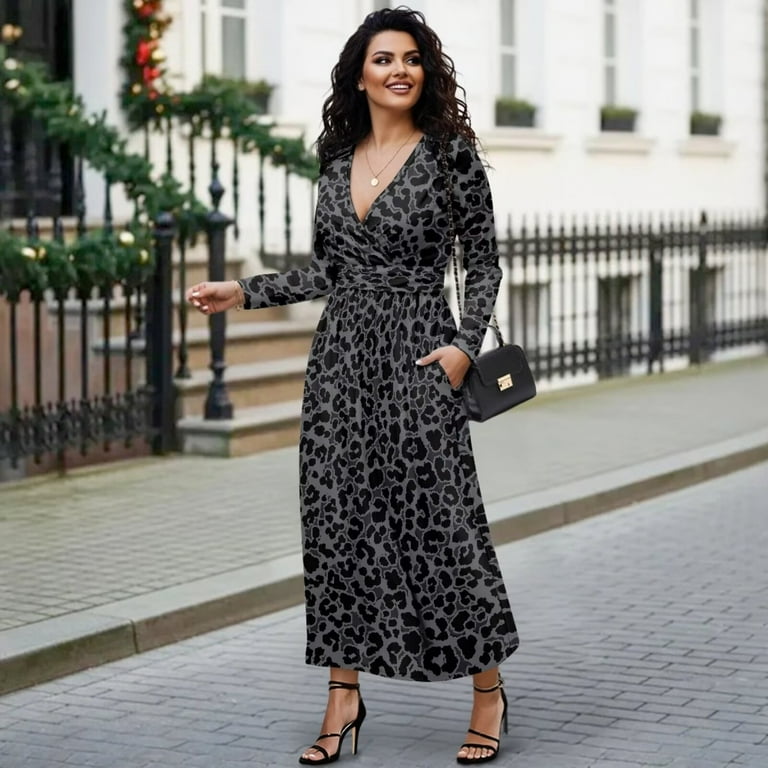grey leopard print maxi dress Batis Maxi Dress in Leopard Grey – motelrocks-com-us main image 0
