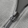 thumbnail image 4 of FRSASU Men's Sweatshirts Half Zip Mock Neck Pullover Ribbed Knit Sweatshirt Casual Slim Fit Fall Winter Tops Gray, 4 of 8