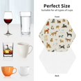thumbnail image 6 of Naloa Dogs Funny Pets Leather Coasters for Drinks, Durable Drink Coasters 4 Set for Tabletop Protection, Luxurious Home Décor and Housewarming Gift ( {designName})Hexagon, 6 of 6