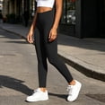 thumbnail image 5 of Vivianyo HD Women's Ribbed Textured High Waist Running Workout Yoga Leggings, Full Length Tight Active Pants for Women, Year Round Gym Bottoms for Fitness and Loungewear, Sizes S-XL, 5 of 7