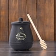 thumbnail image 4 of Ceramic Honeys Jar with Wooden Dipper Stick cccDispenser Farmhouse Kitchen Decors Easy to Clean, 4 of 9
