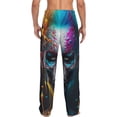thumbnail image 3 of Daiia Modern Abstract Colorful Skull Men's Sleep Pant with Pockets and Drawstring,Pajama Pants-X-Large, 3 of 9