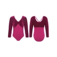 thumbnail image 4 of Raenseen Justaucorps de Danse Ballet pour Filles Manches Longues Costume de Danse Rose&Rouge 120, 4 of 8
