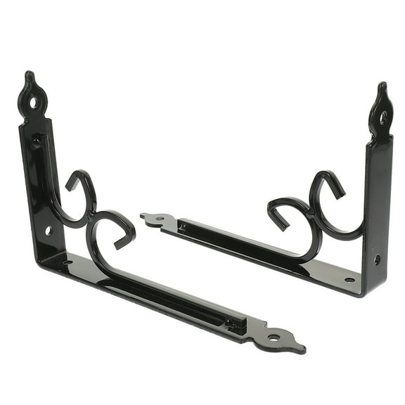 IBASETOY 2Pcs Black Triangle Shelf Brackets Heavy Duty Metal Supports for Floating Shelves