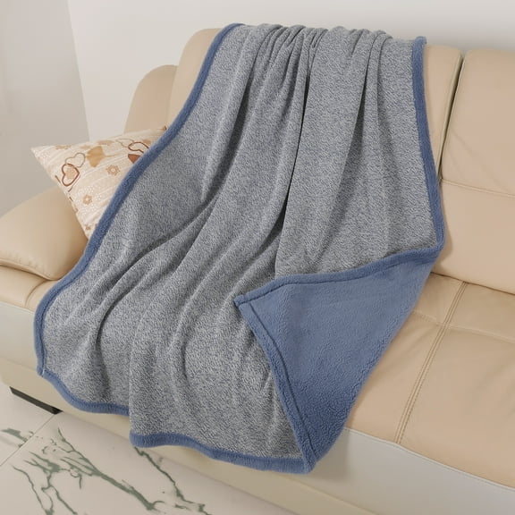 Sherpa Furry Throw Blanket, Reversible Super Soft Plush Fuzzy Fleece Blanket for Sofa Couch Bed 50"x60"