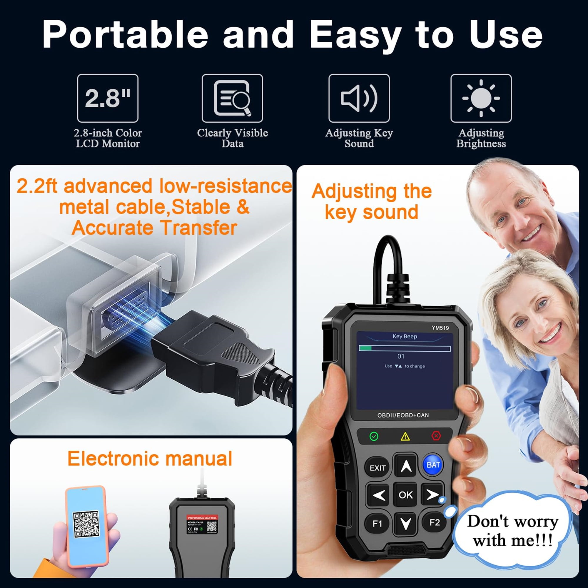 Car OBD2 Scanner Diagnostic Tool, Comprehensive Car Code Reader for All Cars, SPBTAR Engine Fault Scanner CAN Diagnostic Scan Tool for All Vehicles after 1996