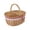 A, variant on Handwoven Wicker Picnic Basket with Wooden Lid and Handle, Natural Willow Storage Basket with Washable Lining, Dual Flap Cute Basket for Outdoor Picnic
