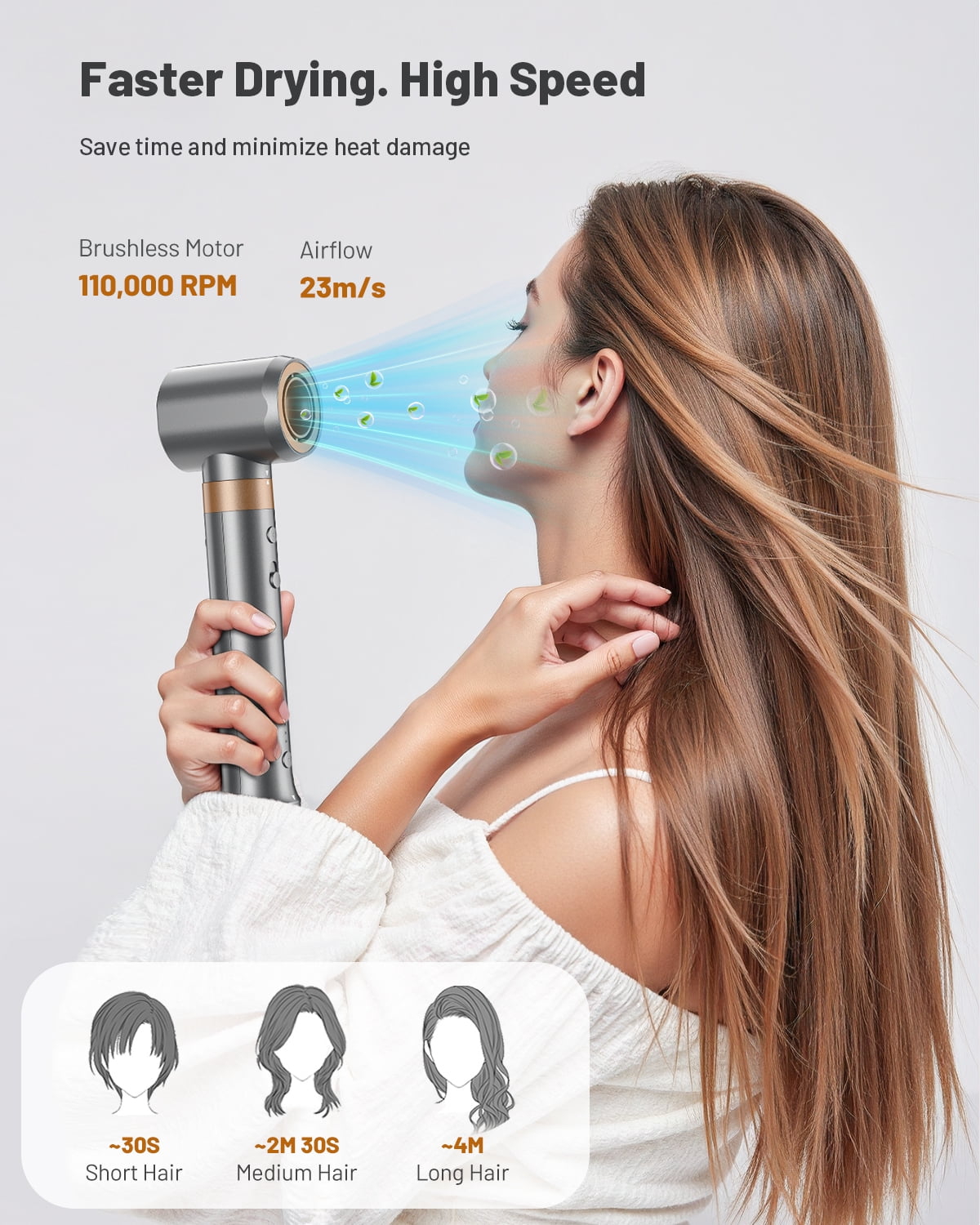 6 in 1 Hot Air Styler, Hair Styler Wrap- High-Speed Hair Dryer Brush, Fast Drying Blow Dryer Brush, Auto Wrap Curlers for Volumizing Curl Straighten, No Heat Damage Ionic Frizz-Free Multi-Hair Styler