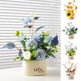 thumbnail image 1 of Cyber and Monday Deals! kkbbma Artificial Flowers Clearance Simulation Flower Set Ceramic Vase Simulation Plant Pot Home Decoration Fake Flower Pot Fake Flowers Artificial Flowers, 1 of 9