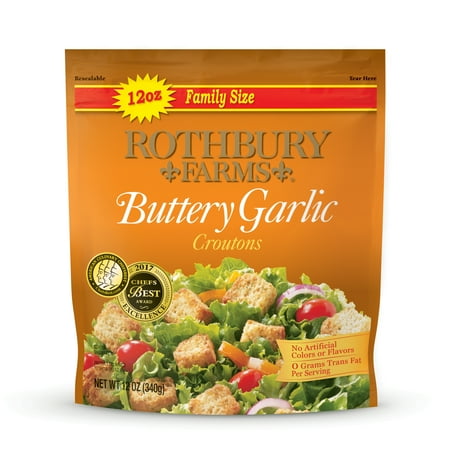 - (2 Pack) Rothbury Farms Buttery Garlic Croutons (12.0 oz Family Size Package)