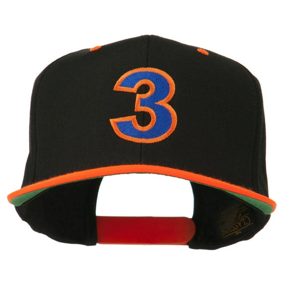Arial Number 3 Embroidered Classic Two Tone Cap - Neon Orange OSFM