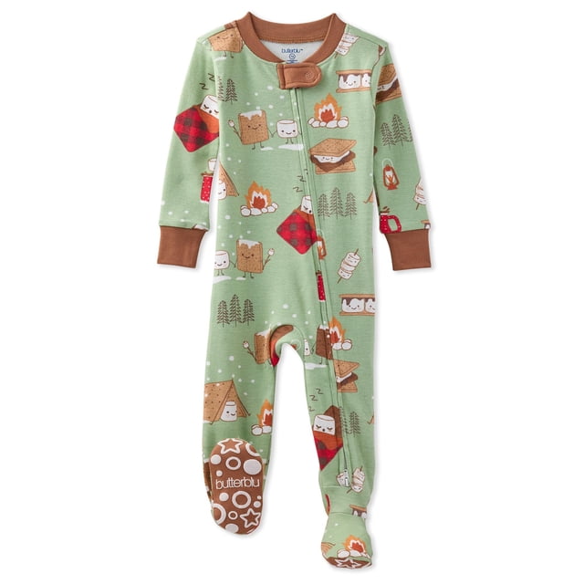Pijama con patas Butterblu Cruz, 100% algodón orgánico, para bebés y niños