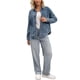 thumbnail image 2 of CHAQUETA Casual de Mezclilla con Cuello Plano y Manga Larga para Mujeres INSPIRE CHIC con Bolsillos XL Gris Azul, 2 of 6
