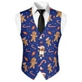 thumbnail image 5 of Yuyamidu Gingerbread Man Men's Suit Vest Candy Canes Casual Waistcoat Vest for Men Size M Christmas Leisure Dress Business Vests for Wedding Party Tuxedo V-neck Waistcoat with Pockets, 5 of 7