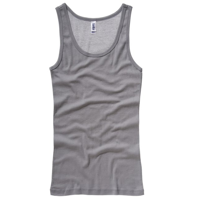 B&C Camiseta de tirantes fina de canalé para chica/mujer (Piedra)