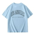 thumbnail image 4 of Kids T Shirts Los Angeles Letter Printed Short Sleeve Loose Casual Summer Shirt Graphic Tees for Girls 9-10 Years, 4 of 6