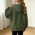 thumbnail image 5 of OGLCCG Hoodies for Teen Girls Trendy Preppy Hooded Tops Cute Polka Dot Print Long Sleeve Sweatshirts for Girls(Army Green,13-14 Years), 5 of 6