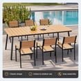 thumbnail image 4 of Crestlive Products 82" x 40" Aluminum Outdoor Dining Table for 6-8, Rectangular Patio Table with Umbrella Hole, Weather-Resistant Metal Table, Brown, 4 of 7
