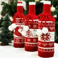 thumbnail image 6 of Rosnek Christmas Wine Bottle Cover, Christmas Wine Bottle Sweater Covers Outfits Decor with Snowflake, Reindeer, Tree Pattern, Bottle Coat Xmas Party Decoration, 6 of 6