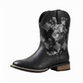 thumbnail image 1 of Men's Western Cowboy Boots with Snake Print - Mid-Calf Rodeo Boots with Square Toe Low Heel Boots Non-Slip Casual, 1 of 6