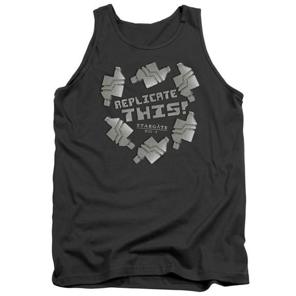 Sg1 Replicate This Adult Tank Top Charcoal