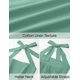 thumbnail image 5 of Vestido de verano ZESICA, sin mangas, halter, midi, playa, salvia, para mujer, 5 of 6