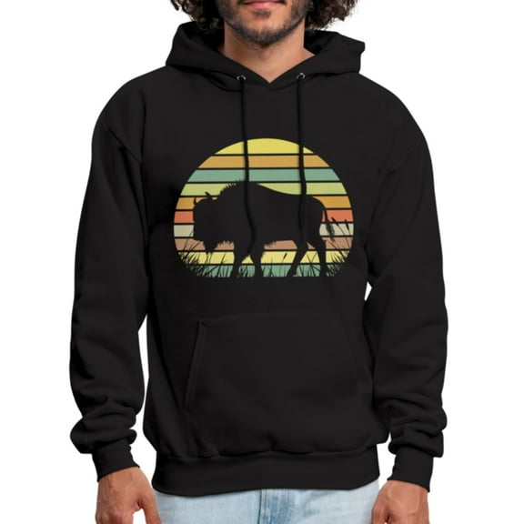 Great American Bison Buffalo Vintage Retro Sunset Hoodie