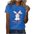 thumbnail image 4 of Rciityk Women's Oversized T Shirts Summer Short Sleeve Round Neck Plus Size Tops Trendy Cute Rabbits Graphic Tee Blouses, 4 of 4