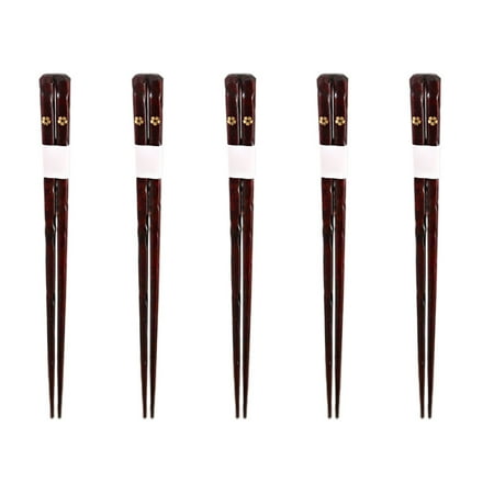 

TOYMYTOY 5 Pairs/Box Solid Wood Cherry Blossom Chopsticks Sushi Snack Chopsticks Dishwasher-safe Chopsticks