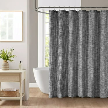 Mainstays Waffle Weave Textured Fabric Shower Curtain, 72