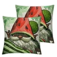 thumbnail image 2 of Acheng  Watermelon Throw Pillow Covers Hello Summer Pillow Case Watermelon Gnome Cushion Case for Home Indoor Outdoor Sofa Couch Office Decoration,Set of 2 White, 2 of 6