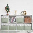 thumbnail image 3 of 13 x 13 Inch Extra Large Storage Cubes,6 Pack Cube Storage Bins for Shelves，Fabric Collapsible Storage Bins with Handles, Foldable Storage Basket for Organizing Clothes, Toys (White&Green), 3 of 12