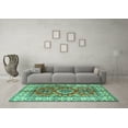 thumbnail image 3 of Ahgly Company Indoor Rectangle Geometric Turquoise Blue Traditional Area Rugs, 2' x 5', 3 of 4