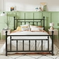 thumbnail image 2 of Sha Cerlin Black Full Size Metal Platform Bed Frame with Victorian Vintage Headboard & Footboard, Adult, 2 of 9